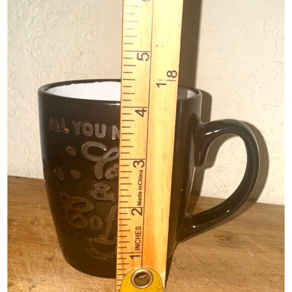 All You Need Is Love & Coffee Mug 12 Oz Royal Norfolk Black & White Ceramic Dish - Picture 4 of 5